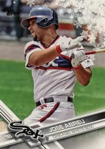 2017 Topps Holiday HMW55 Jose Abreu White Sox baseball card illustration