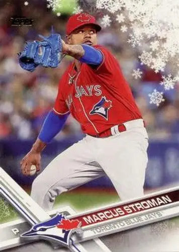 Original gloss baseball card of HMW69 Marcus Stroman from Topps Holiday 2017