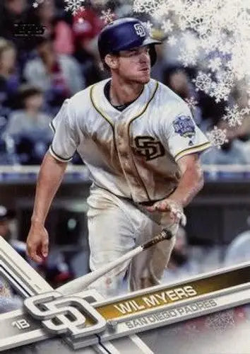 Original gloss 2017 Topps Holiday Wil Myers baseball card Padres ID 6001