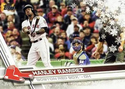 2017 Topps Holiday HMW76 Hanley Ramirez baseball card Red Sox ID 6381