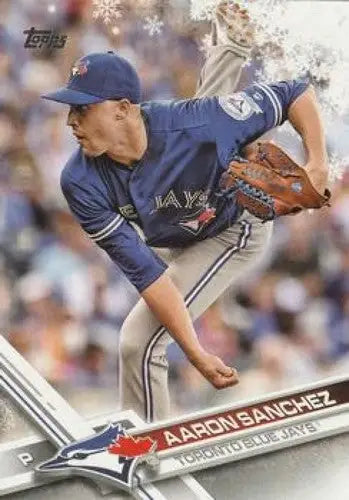 2017 Topps Holiday Aaron Sanchez Blue Jays baseball card high-grade ID 6385