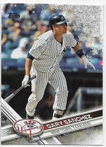 Original gloss 2017 Topps Holiday Metallic Gary Sanchez baseball card HMW151 Yankees