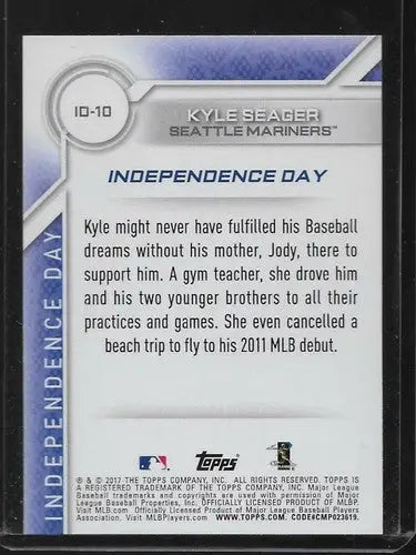 2017 Topps Independence Day #ID-10 Kyle Seager NM-MT Mariners - Baseball Card Single