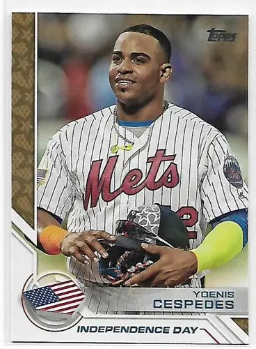 Yoenis Cespedes baseball card from 2017 Topps Independence Day series with original gloss