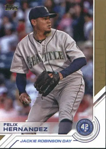 2017 Topps Jackie Robinson Day Baseball Card featuring Felix Hernandez Mariners NM-MT