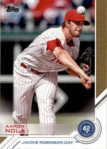 Baseball card featuring a pitcher from 2017 Topps Jackie Robinson Day series