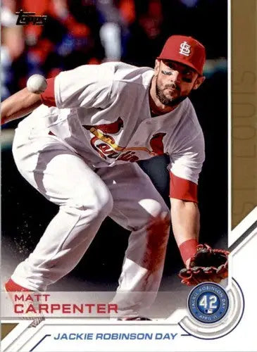 Original gloss of 2017 Topps Jackie Robinson Day Baseball Card featuring Matt Carpenter