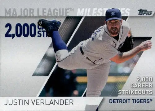2017 Topps Major League Milestones #MLM-14 Justin Verlander NM-MT Tigers - Baseball Card Single