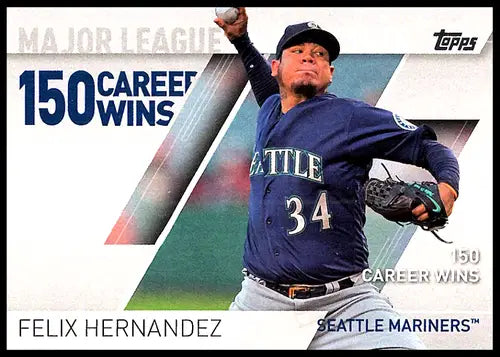 Felix Hernandez baseball card from 2017 Topps Major League Milestones collection