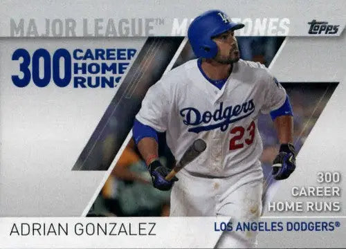 Original gloss Adrian Gonzalez baseball card from 2017 Topps Major League Milestones series