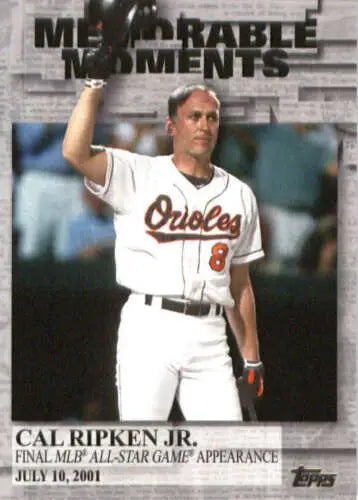 Cal Ripken Jr. baseball card from 2017 Topps Memorable Moments with original gloss