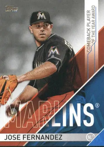 Original gloss baseball trading card of Jose Fernandez from Topps MLB Awards series