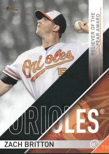 Baseball card featuring Zach Britton from 2017 Topps MLB Awards series