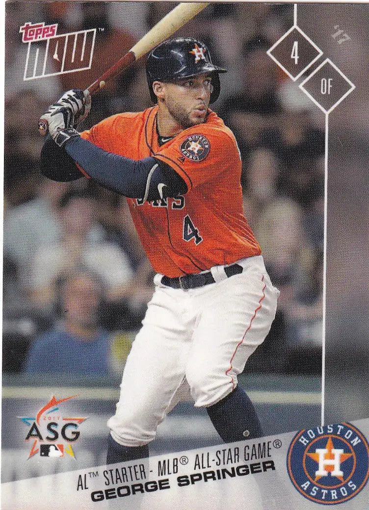 2017 TOPPS NOW ALL STAR #AS-16 GEORGE SPRINGER- HOUSTON ASTROS - Baseball Card Single