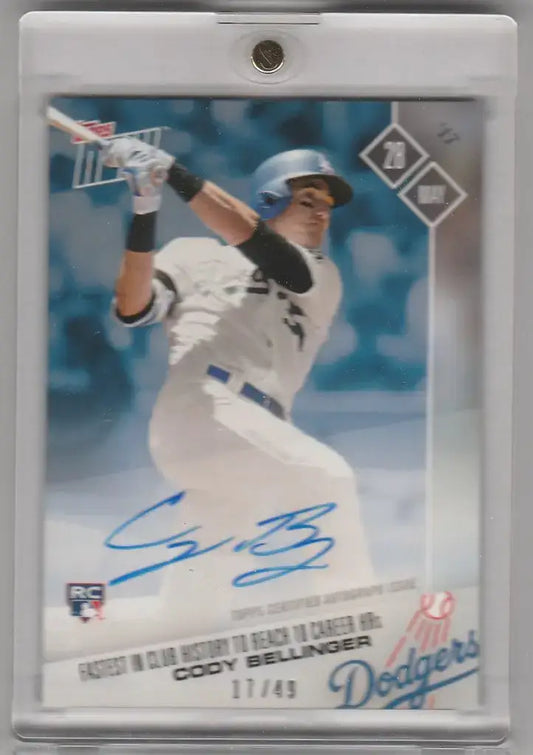 2017 Topps Now Auto #194A Cody Bellinger Fastest to 10 HR Dodgers 17/49
