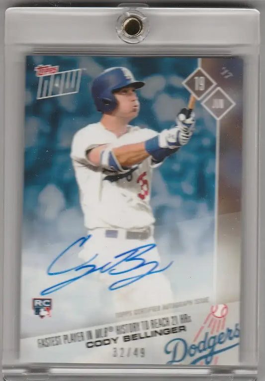 2017 Topps Now Auto #270B Cody Bellinger Fastest Player to 21 HR 32/49
