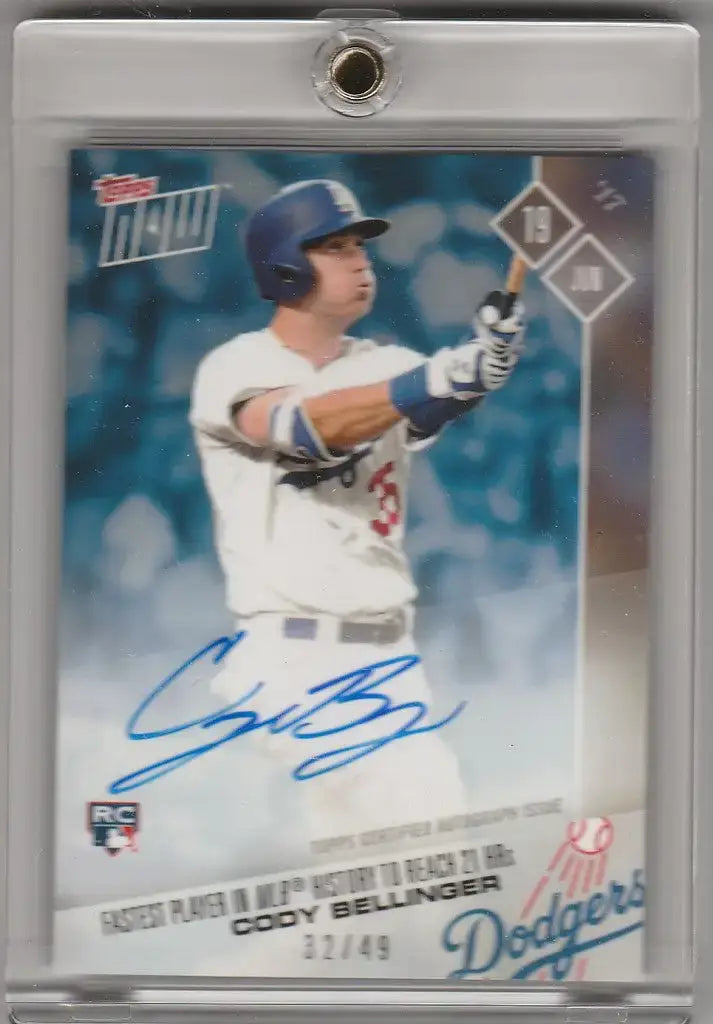 2017 Topps Now Auto #270B Cody Bellinger Fastest Player to 21 HR 32/49 - Baseball Card Single