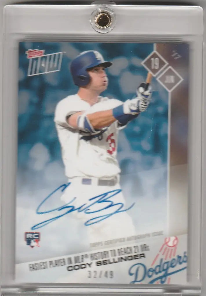 Baseball trading card of 270B Cody Bellinger Los Angeles Dodgers in batting stance