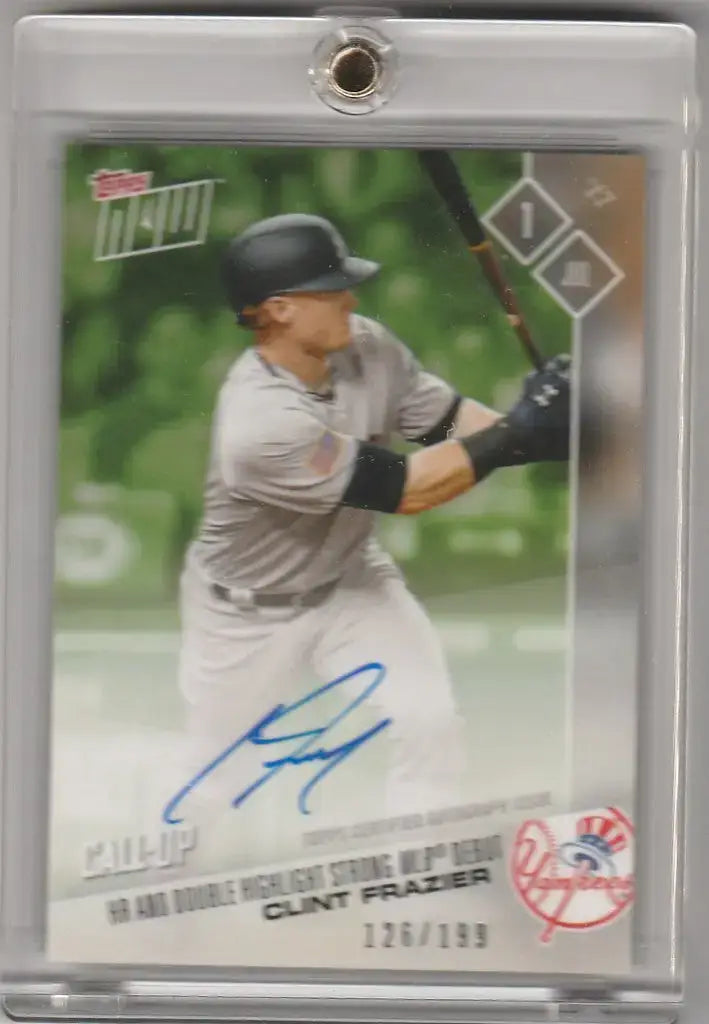 2017 Topps Now Auto #313A ON-CARD 126/199 CLINT FRAZIER YANKEES HR DOUBLE DEBUT