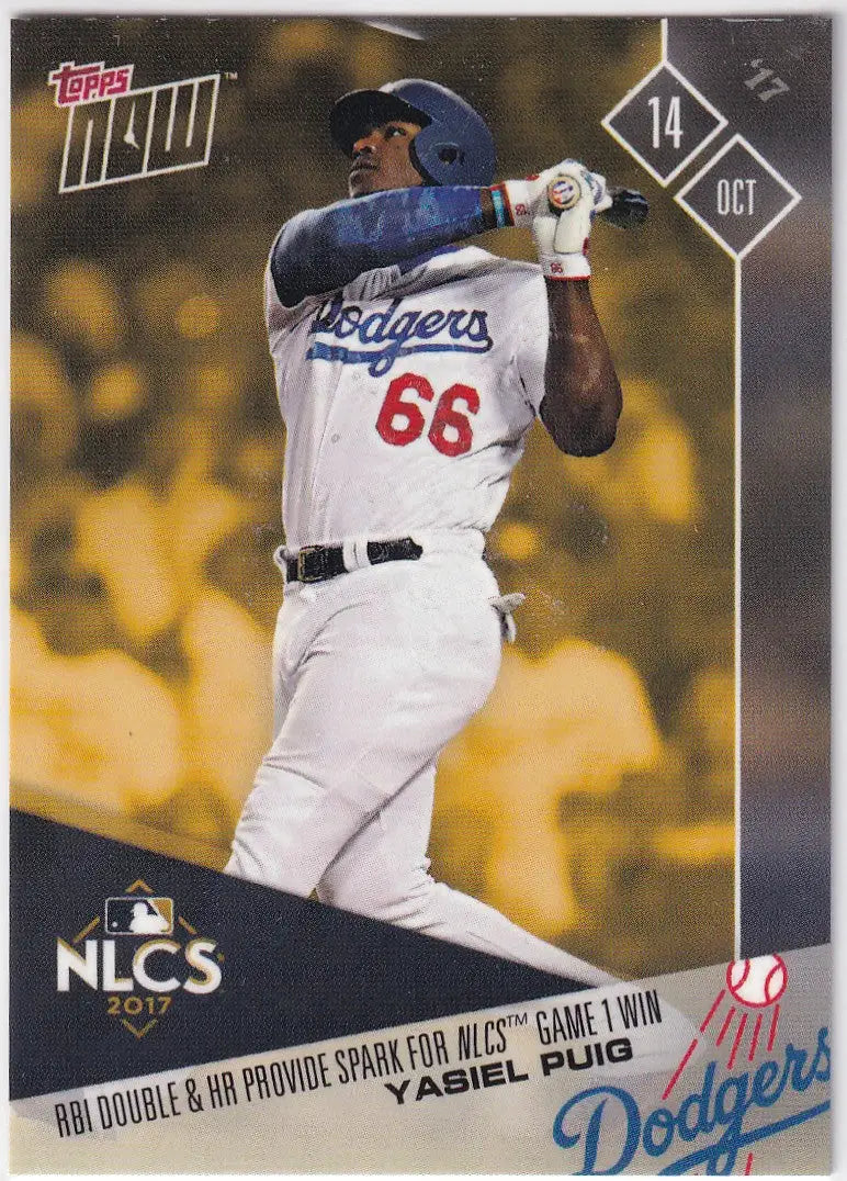 2017 TOPPS NOW #NLCSB YASIEL PUIG CHAMPIONSHIP SERIES- LOS ANGELES DODGERS - Baseball Card Single