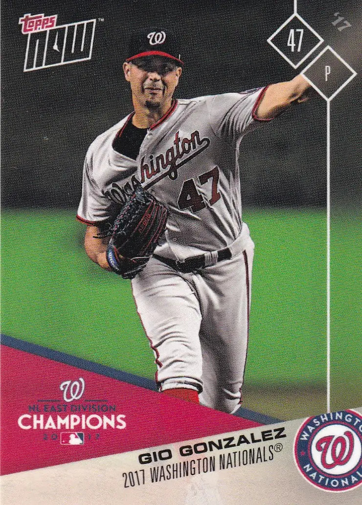 2017 TOPPS NOW POST SEASON GIO GONZALEZ #PS-9 WASHINGTION NATIONALS - Baseball Card Single