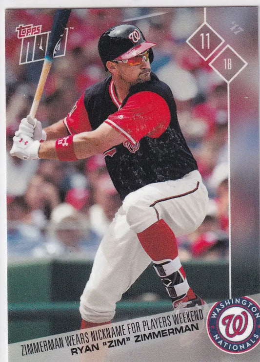 2017 TOPPS NOW #PW-146 RYAN ’ZIM’ ZIMMERMAN- WASHINGTON NATIONALS - Baseball Card Single