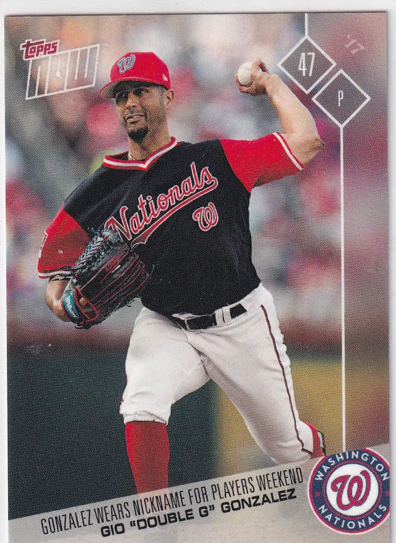 2017 TOPPS NOW #PW-147 GIO ’DOUBLE G’ GONZALEZ- WASHINGTON NATIONALS - Baseball Card Single