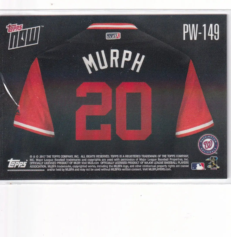 2017 TOPPS NOW #PW-149 DANIEL ’MURPH’ MURPHY- WASHINGTON NATIONALS - Baseball Card Single