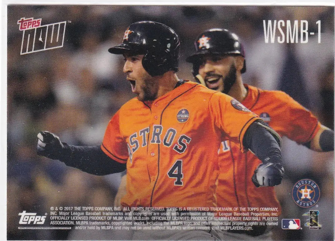 2017 TOPPS NOW WORLD SERIES MOMENT BONUS #WSMB-1 GEROGE SPRINGER- HOUSTON ASTROS - Baseball Card Single