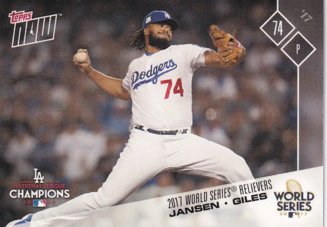 2017 TOPPS NOW WORLD SERIES MOMENT #WSM-10 JANSEN AND GILES- LOS ANGELES DODGERS - Baseball Card Single