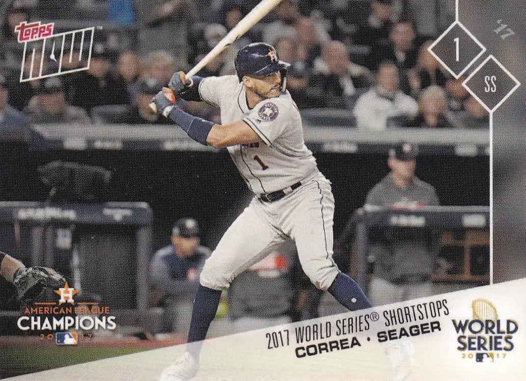 2017 TOPPS NOW WORLD SERIES MOMENT #WSM-6 CORREA AND SEAGER- HOUSTON ASTROS - Baseball Card Single