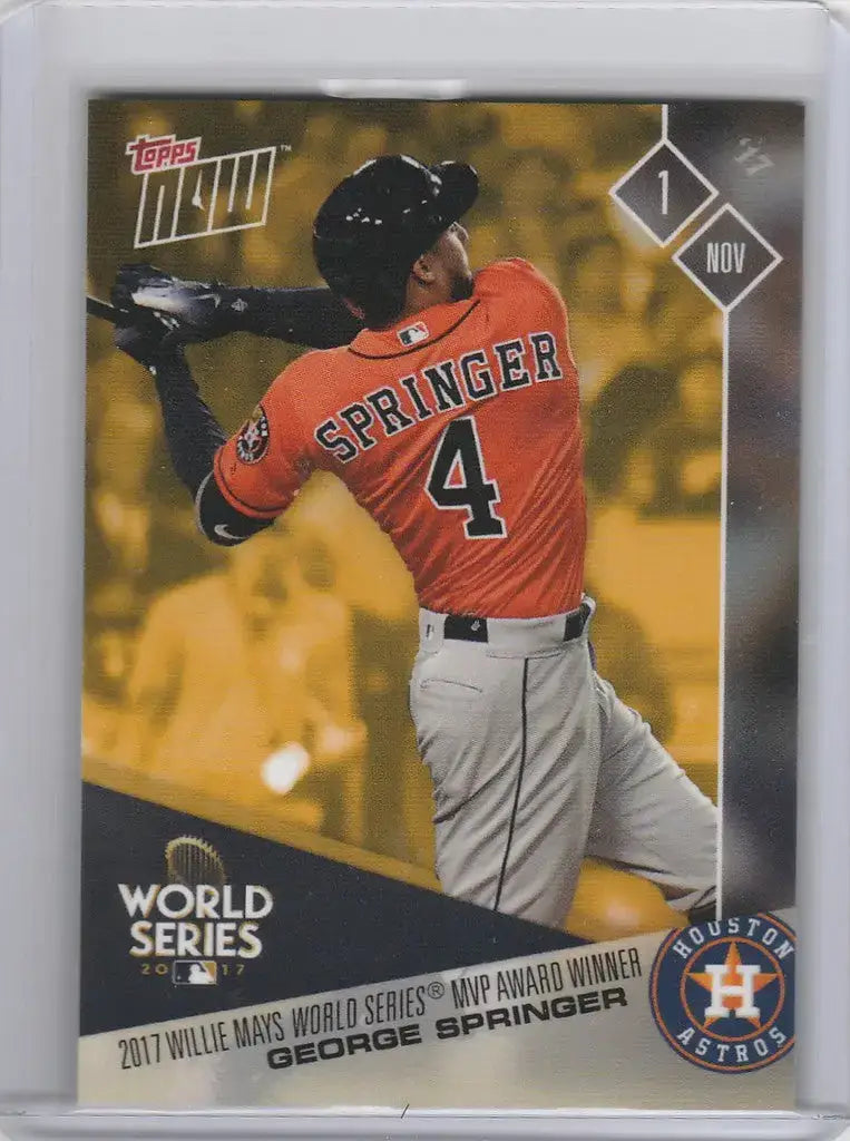2017 Topps Now #WSMB-1 2017 World Series MVP George Springer Houston Astros