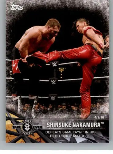 2017 Topps NXT Matches and Moments #28 Shinsuke Nakamura NM-MT Defeats Sami Zayn - Wrestling Card Single