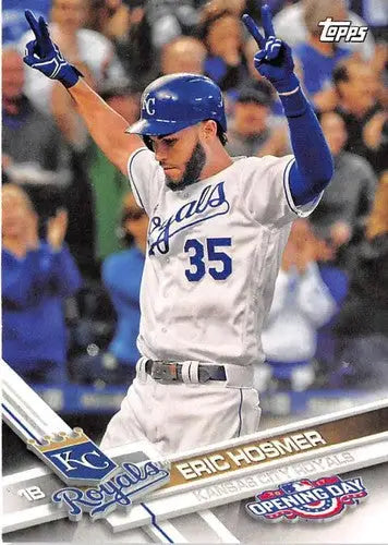 2017 Topps Opening Day Eric Hosmer baseball card featuring original gloss Royals player
