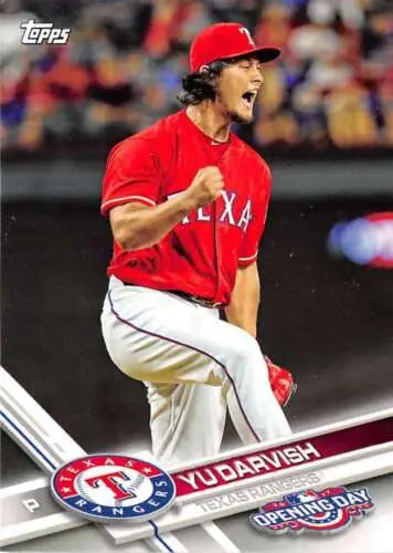 Yu Darvish baseball card 2017 Topps Opening Day NM-MT Rangers original gloss quality