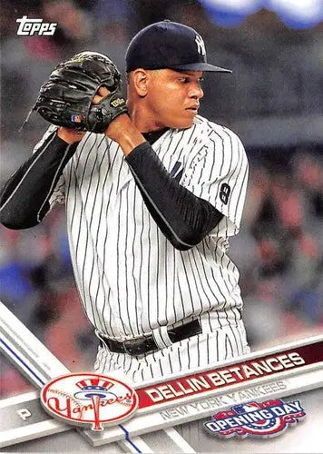 Original gloss Dellin Betances baseball card from 2017 Topps Opening Day Yankees