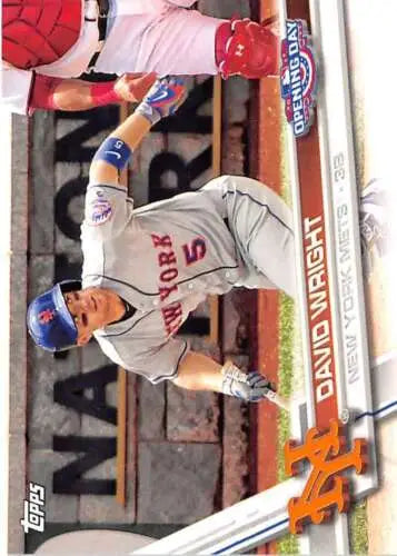 David Wright baseball card from 2017 Topps Opening Day with original gloss finish