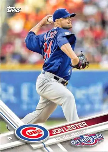 2017 Topps Opening Day #69 Jon Lester baseball card with original gloss and NM-MT condition