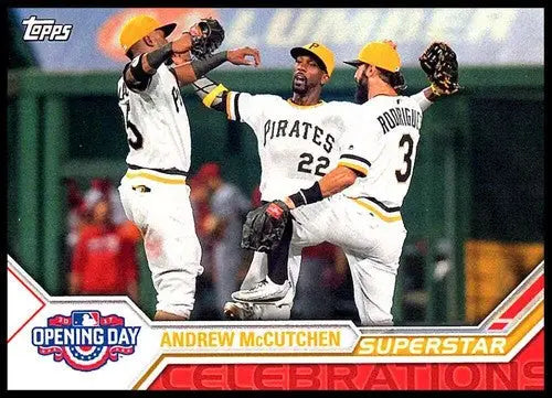 Andrew McCutchen baseball card from 2017 Topps Opening Day Superstar Celebrations