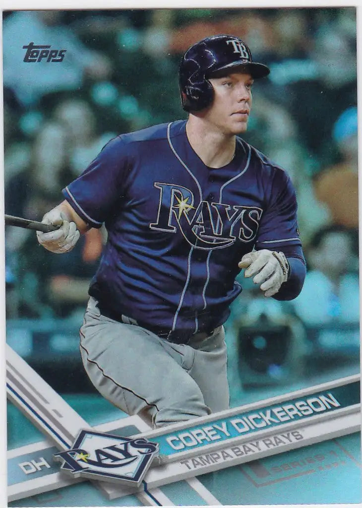 Corey Dickerson in Tampa Bay Rays uniform at bat in 2017 Topps Rainbow Foil card