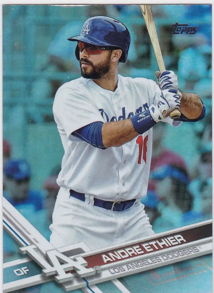 Baseball player Andre Ethier in Los Angeles Dodgers uniform for Topps Rainbow Foil card