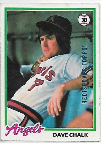 Original gloss Dave Chalk baseball card from 2017 Topps Rediscover Topps Stamped collection