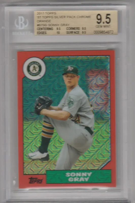 2017 Topps Series Silver Pack Orange Chrome #87SG Sonny Gray BGS 9.5 58/75