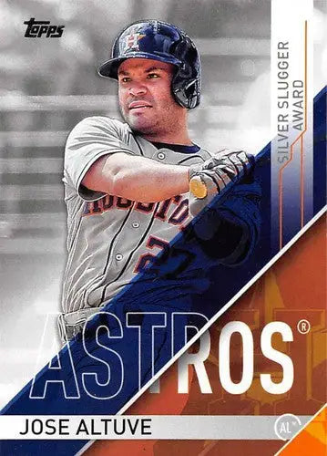 Baseball card featuring Jose Altuve from 2017 Topps Silver Slugger Awards series