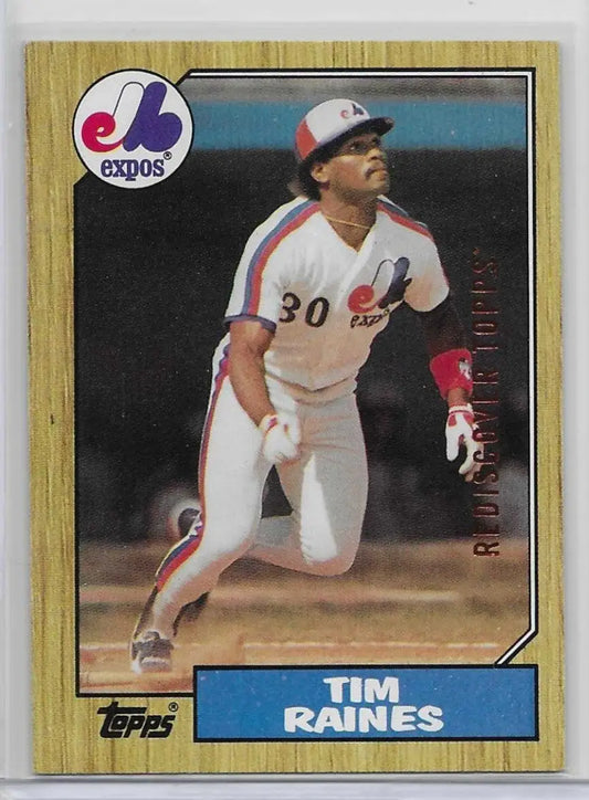 2017 Topps Stamped Buyback Rediscover Tim Raines 1987 Expos #30 Gold SSP (1376) - Baseball Card Single