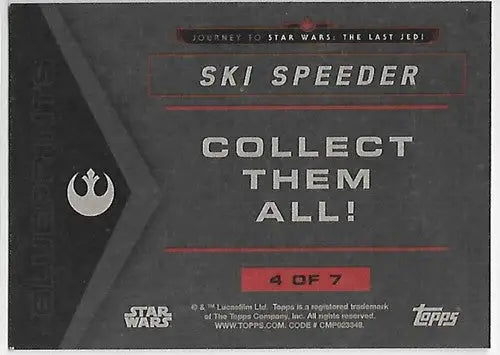 2017 Topps Star Wars Journey to The Last Jedi Blueprints #4 Ski Speeder ID:27924 - Star Wars Card Single