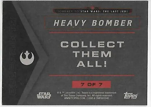2017 Topps Star Wars Journey to The Last Jedi Blueprints #7 Heavy Bombe ID:27925 - Star Wars Card Single