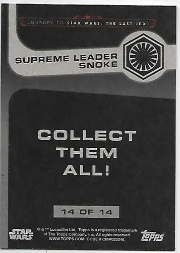 2017 Topps Star Wars Journey to The Last Jedi Illustrated Characters #1 ID:27919 - Star Wars Card Single