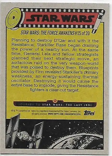 2017 Topps Star Wars Journey to The Last Jedi Silver Starfield #85 Form ID:28066 - Star Wars Card Single