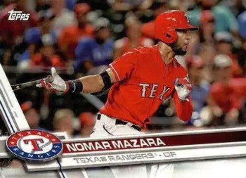 Nomar Mazara baseball card from 2017 Topps Texas Rangers team set